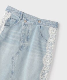 GRACE CONTINENTAL サイドレースデニムスカート