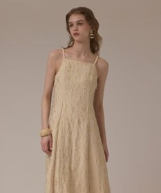 GRACE CONTINENTAL リーフジャガードキャミワンピース