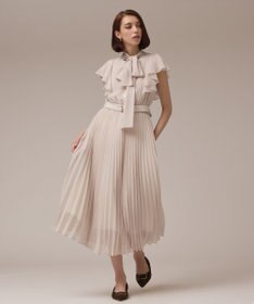 【未使用品】グレースコンチネンタ プリーツドレス ワンピース タグ付き 24AW ボウタイプリーツドレス / GRACE CONTINENTAL | GRACE