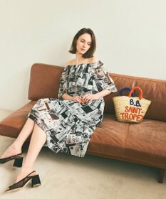 GRACE CONTINENTAL シフォンプリントドレス