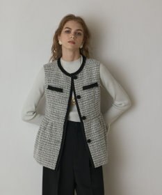 GRACE CONTINENTAL ツイードペプラムベスト