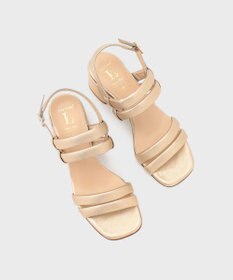 GRACE CONTINENTAL LUCA GROSSI ラインパフヒール ゴールド