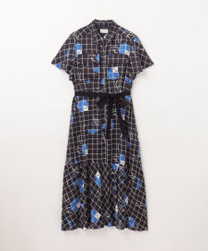 GRACE CONTINENTAL ラインフラワーシャツドレス