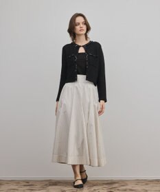 GRACE CONTINENTAL ラメドットタフタジャガードスカート キナリ