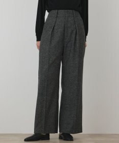 GRACE CONTINENTAL ウールタックワイドパンツ グレー