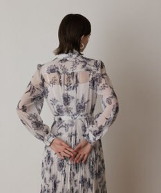 GRACE CONTINENTAL フラワープリントプリーツワンピース