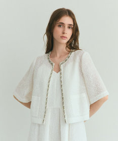 グレースコンチネンタル　ツイードライダースジャケット セール】 ラメツイードライダース （レザーブルゾン・ジャケット