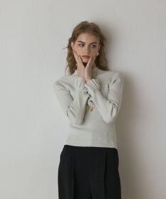 GRACE CONTINENTAL ラメリブニットトップ