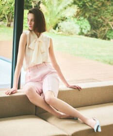 GRACE CONTINENTAL リネンライクボウタイノースリーブ