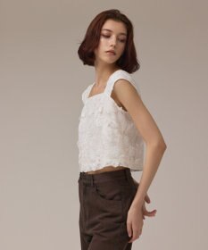 GRACE CONTINENTAL チュール刺繍トップ