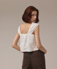 GRACE CONTINENTAL チュール刺繍トップ