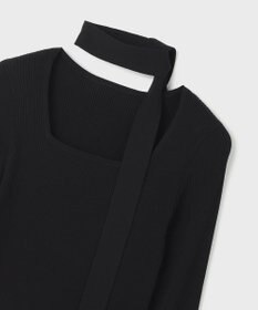 GRACE CONTINENTAL ボウタイリブニットトップ