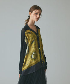 GRACE CONTINENTAL スカーフコンビカーディガン