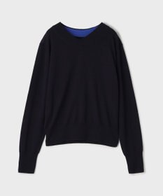 GRACE CONTINENTAL バイカラーウールニットトップ