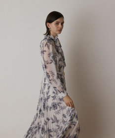 GRACE CONTINENTAL フラワープリントプリーツワンピース