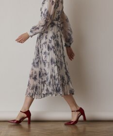 GRACE CONTINENTAL フラワープリントプリーツワンピース