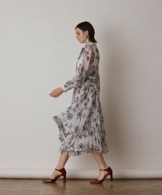 GRACE CONTINENTAL フラワープリントプリーツワンピース