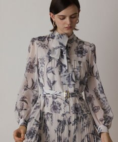 GRACE CONTINENTAL フラワープリントプリーツワンピース