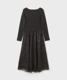 GRACE CONTINENTAL テープ刺繍ニットワンピース