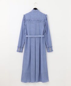 キカチェックプリントドレス, ブルー, 36