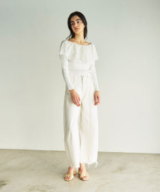 GRACE CONTINENTAL カットワークリブニットトップ