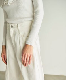 GRACE CONTINENTAL カットワークリブニットトップ