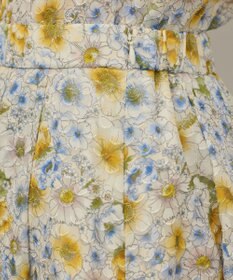 GRACE CONTINENTAL シアーフラワープリントジャガードフレアスカート