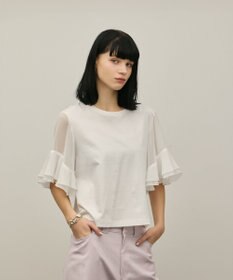 GRACE CONTINENTAL シフォンスリーブカットトップ