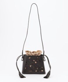 GRACE CONTINENTAL Cutwork box Bag ブラック