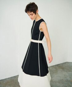 GRACE CONTINENTAL 配色ポンチフレアワンピース