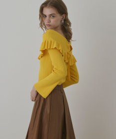 GRACE CONTINENTAL オフショルフリルニットトップ