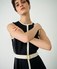 GRACE CONTINENTAL 配色ポンチフレアワンピース