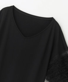 GRACE CONTINENTAL チュールフリルスリーブトップ