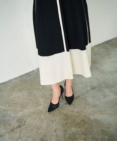 GRACE CONTINENTAL 配色ポンチフレアワンピース