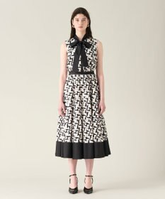 GRACE CONTINENTAL リボンプリントノースリーブトップ