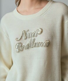 GRACE CONTINENTAL ビジューロゴニットトップ