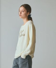 GRACE CONTINENTAL ビジューロゴニットトップ