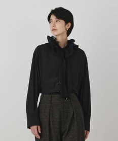 GRACE CONTINENTAL フリルタイ付シャツ ブラック