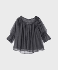 GRACE CONTINENTAL チュールシャーリングトップ