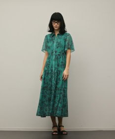 GRACE CONTINENTAL フラワープリントシャツフレアワンピース