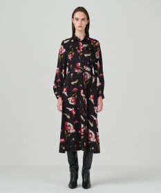 GRACE CONTINENTAL ヴィンテージモチーフドレス ブラウン