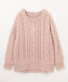 GRACE CONTINENTAL スパングルケーブルニット