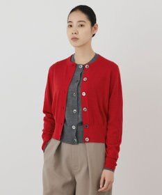 GRACE CONTINENTAL バイカラーウールニットカーディガン