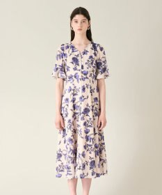 GRACE CONTINENTAL フラワープリントフレアワンピース
