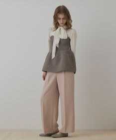 GRACE CONTINENTAL ペプラムベアニットトップ ベージュ