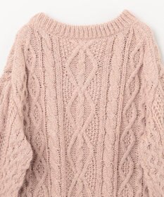 グレースクラス GRACE Class 23AW スパングルケーブルニット セーター 長袖 ラメ スパンコール装飾 36 スモークピンク /ES レディース スパングルケーブルニット / GRACE CONTINENTAL | GRACE