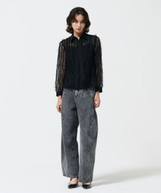 GRACE CONTINENTAL フリンジレースタイ付ブラウス