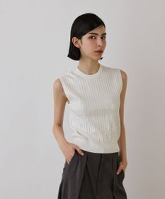 GRACE CONTINENTAL スパンコールニットノースリーブ