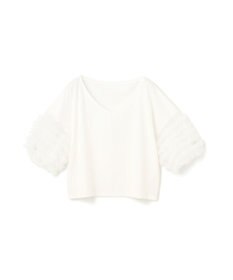 GRACE CONTINENTAL チュールフリルスリーブトップ