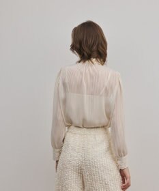 GRACE CONTINENTAL ストライプボウブラウス